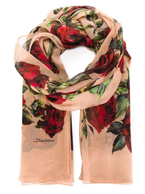 dolce and gabbana rose scarf